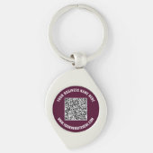 Uw QR-code en aangepaste tekst Business Sleutelhan Sleutelhanger (Voorkant)