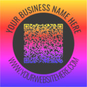 Uw QR-code en aangepaste tekst Business Sticker (Voorkant)