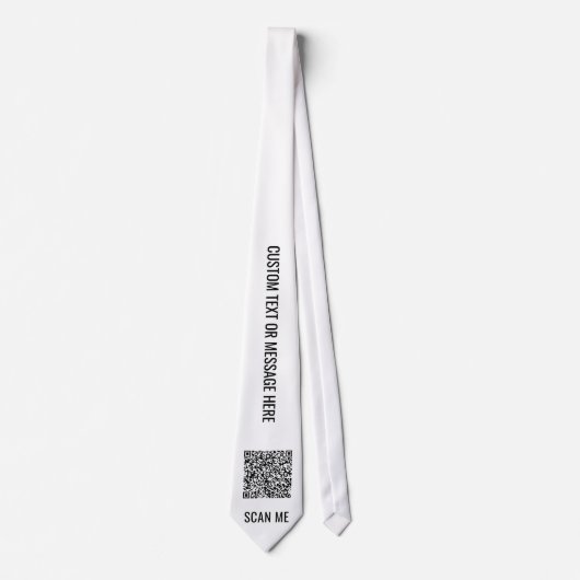 Uw QR-code en aangepaste tekst en kleuren Stropdas (Voorkant)