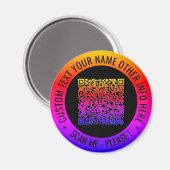 Uw QR-code en aangepaste tekst gepersonaliseerde m Magneet (Voorkant / Achterkant)