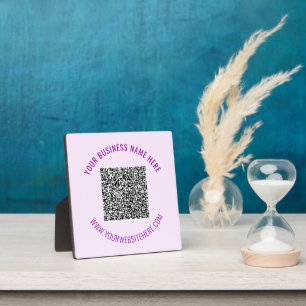 Uw QR-code en aangepaste tekst gepersonaliseerde p Fotoplaat