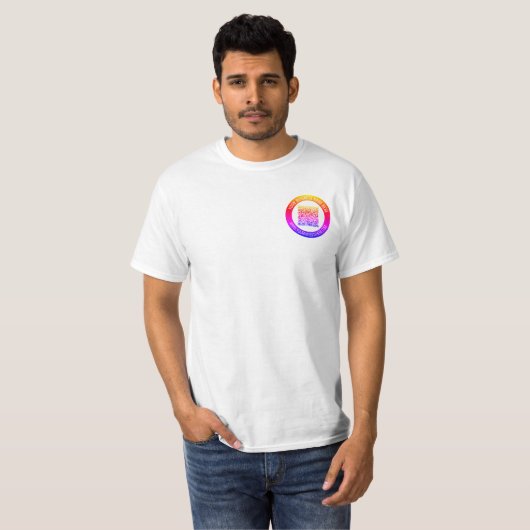 Uw QR-code en aangepaste tekst gepersonaliseerde T T-shirt (Voorkant volledig)