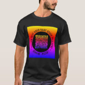 Uw QR-code en aangepaste tekst gepersonaliseerde T T-shirt (Voorkant)