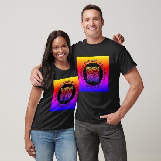 Uw QR-code en aangepaste tekst gepersonaliseerde T T-shirt (Unisex)
