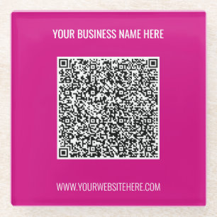 Uw QR-code en aangepaste tekst Glass-Onderzetter Glazen Onderzetter