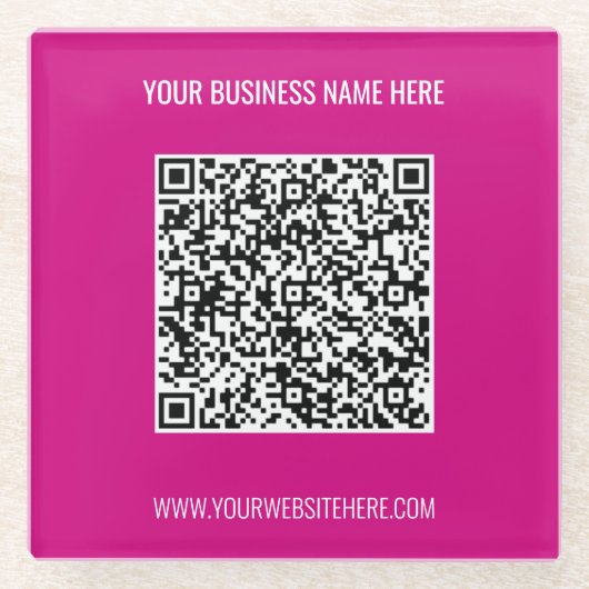 Uw QR-code en aangepaste tekst Glass-Onderzetter Glazen Onderzetter (Voorkant)