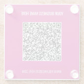 Uw QR-code en aangepaste tekst Glass-Onderzetter Glazen Onderzetter (Achterkant)