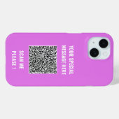 Uw QR-code en aangepaste tekst iPhone Case (Achterkant (horizontaal))