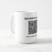 Uw QR-code en aangepaste tekst koffiemok cadeau (Voorkant links)
