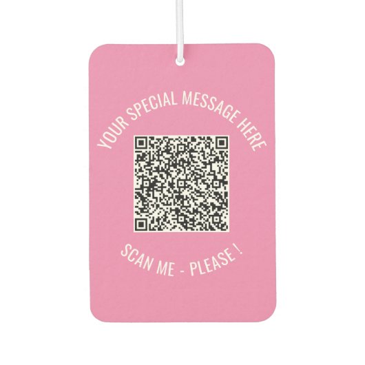 Uw QR-code en aangepaste tekst luchtverfrisser (Voorkant)