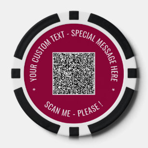 Uw QR-code en aangepaste tekst merk pokerchips