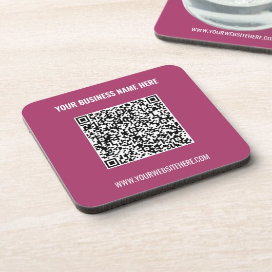 Uw QR-code en aangepaste tekst Onderzetter Kleuren (Linkerzijde)