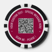 Uw QR-code en aangepaste tekst Poker Chips Sjabloo (Voorkant)
