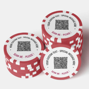 Uw QR-code en aangepaste tekst Poker Chips Voorbee