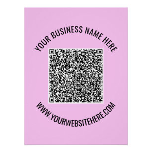 Uw QR-code en aangepaste tekst Poster Sjabloon Perfect Poster