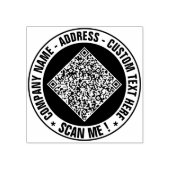 Uw QR-code en Aangepaste Tekst Ronde Rubber Stamp Rubberstempel (Afrduk)