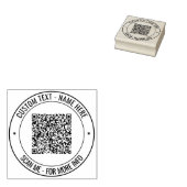 Uw QR-code en aangepaste tekst ronde stempel Sjabl (Gestempeld)