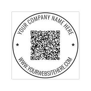 Uw QR-code en aangepaste tekst ronde stempel Sjabl