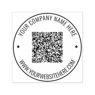 Uw QR-code en aangepaste tekst ronde stempel Sjabl