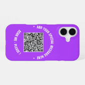 Uw QR Code en Aangepaste Tekst Samsung Galaxy Hoes iPhone 16 Hoesje (Achterkant horizontaal)