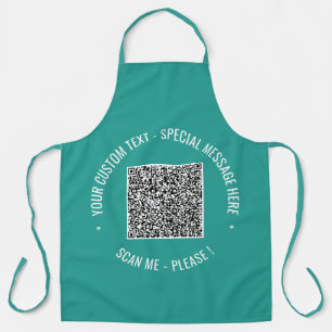 Uw QR-code en aangepaste tekst Schort Kies kleur