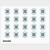 Uw QR-code en aangepaste tekst Sticker Sjabloon (Vel)