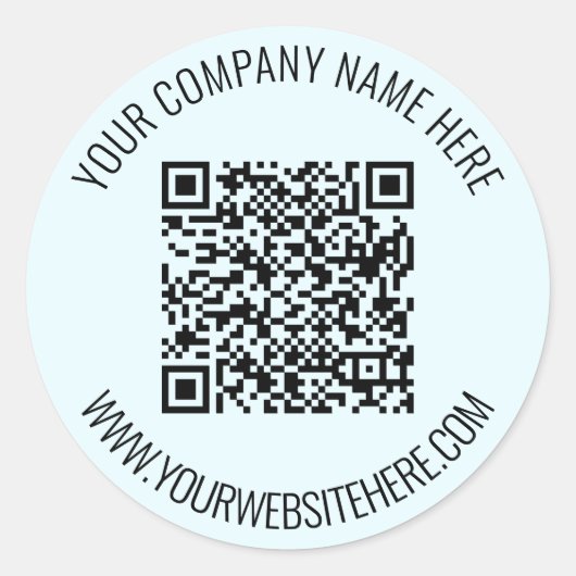 Uw QR-code en aangepaste tekst Sticker Sjabloon (Voorkant)