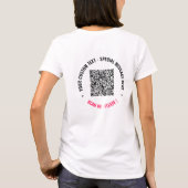 Uw QR-code en aangepaste tekst T-shirt Sjabloon (Achterkant)
