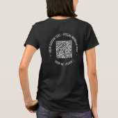 Uw QR-code en aangepaste tekst T-shirt Sjabloon (Achterkant)