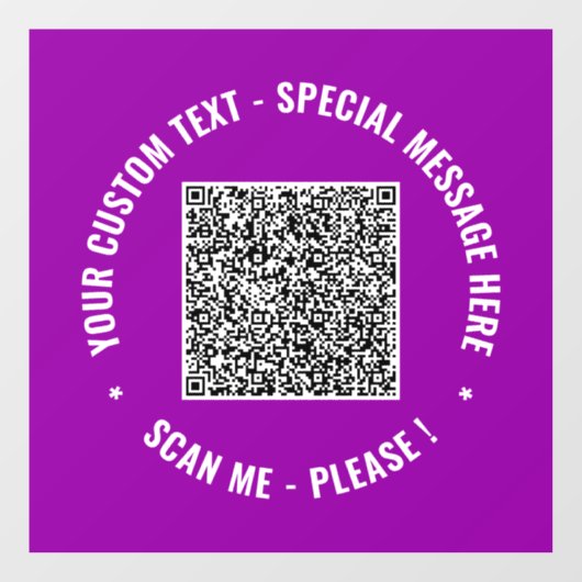 Uw QR-code- en aangepaste tekst-vensterfolie sjabl Raamsticker (Vel)