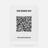 Uw QR-Code en Aangepaste Tekst Zakelijk Acrylteken Acryl Bord (Voorkant)