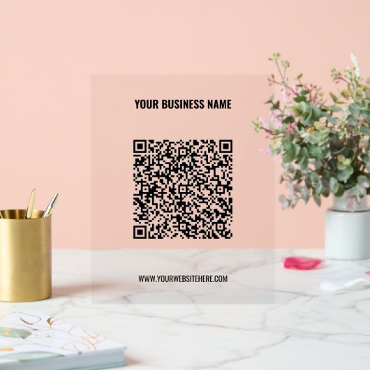 Uw QR-Code en Aangepaste Tekst Zakelijk Acrylteken Acryl Bord (Huwelijk)