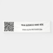 Uw QR-code en aangepaste tekstbanner - Kies kleur Spandoek (Horizontaal)