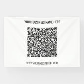 Uw QR-code en aangepaste tekstbanner Spandoek (Horizontaal)