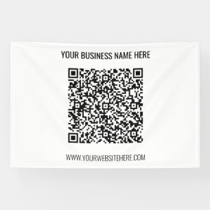 Uw QR-code en aangepaste tekstbanner Spandoek