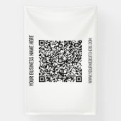 Uw QR-code en aangepaste tekstbanner Spandoek (Verticaal)