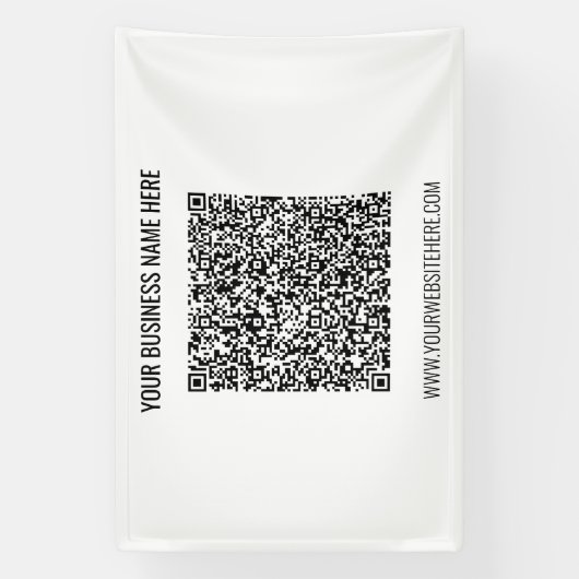 Uw QR-code en aangepaste tekstbanner Spandoek (Verticaal)
