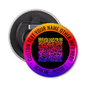 Uw QR-code en aangepaste tekstflesopener Button Flesopener (Voorkant)