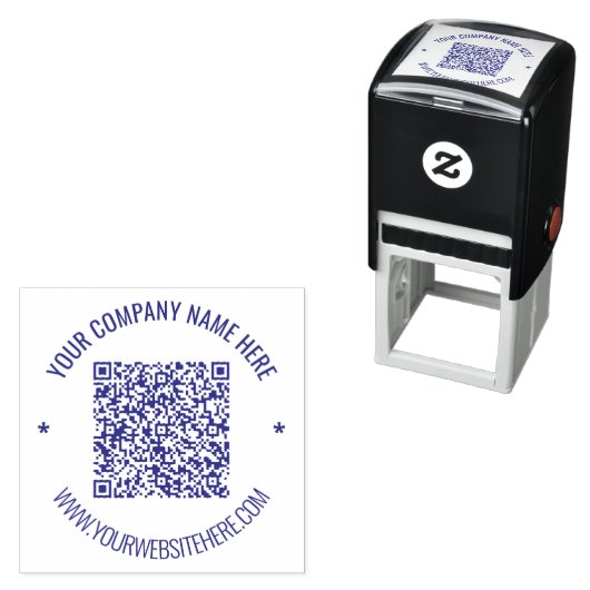 Uw QR-code en aangepaste tekstinfo Ronde stempel (In situ)