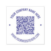 Uw QR-code en aangepaste tekstinfo Ronde stempel (Design)