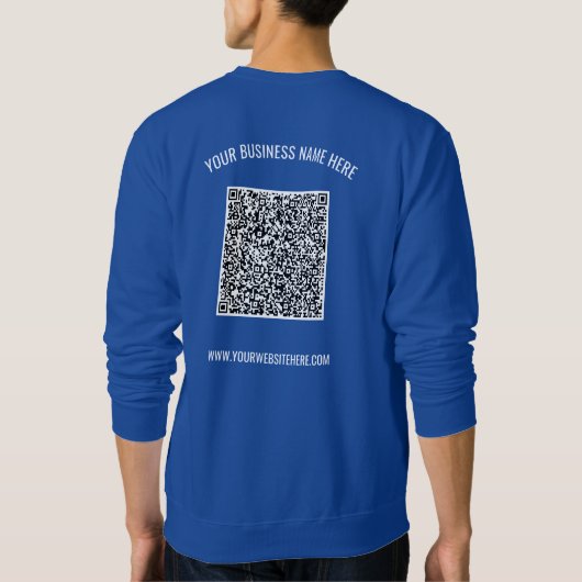 Uw QR Code en Custom Text Business Sweatshirt (Achterkant)