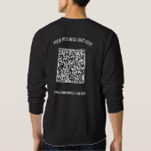 Uw QR Code en Custom Text Business Sweatshirt (Achterkant)