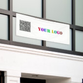 Uw QR-code en Logo Business Promotion Banner (Buitenkant Gebouw)