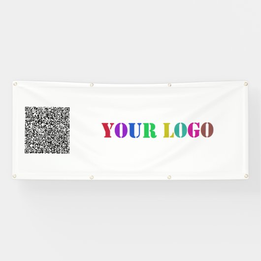Uw QR-code en Logo Business Promotion Banner (Horizontaal)