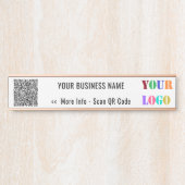 Uw QR-code en naam Bedrijfsdeurteken met Logo Deurbordje (Voorkant)