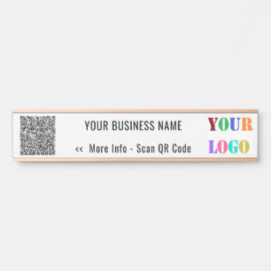 Uw QR-code en naam Bedrijfsdeurteken met Logo Deurbordje
