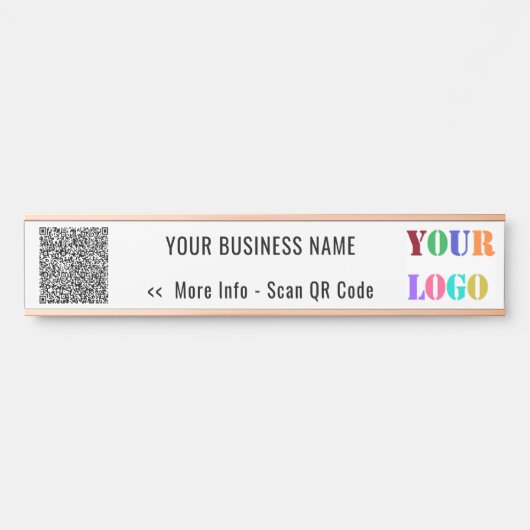 Uw QR-code en naam Bedrijfsdeurteken met Logo Deurbordje (Voorkant)