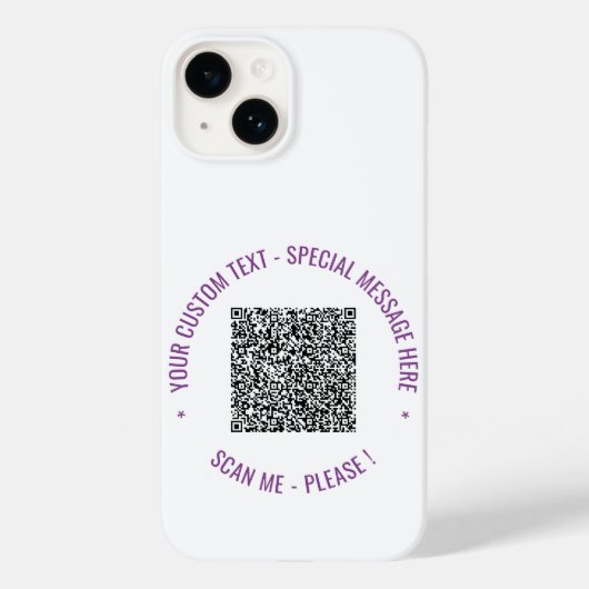 Uw QR-code en tekst Aangepaste kleur iPhone Case (Achterkant)