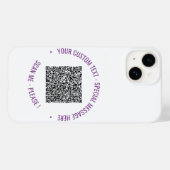 Uw QR-code en tekst Aangepaste kleur iPhone Case (Achterkant (horizontaal))