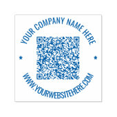 Uw QR-code en tekst Aangepaste ronde stempel Sjabl (Design)